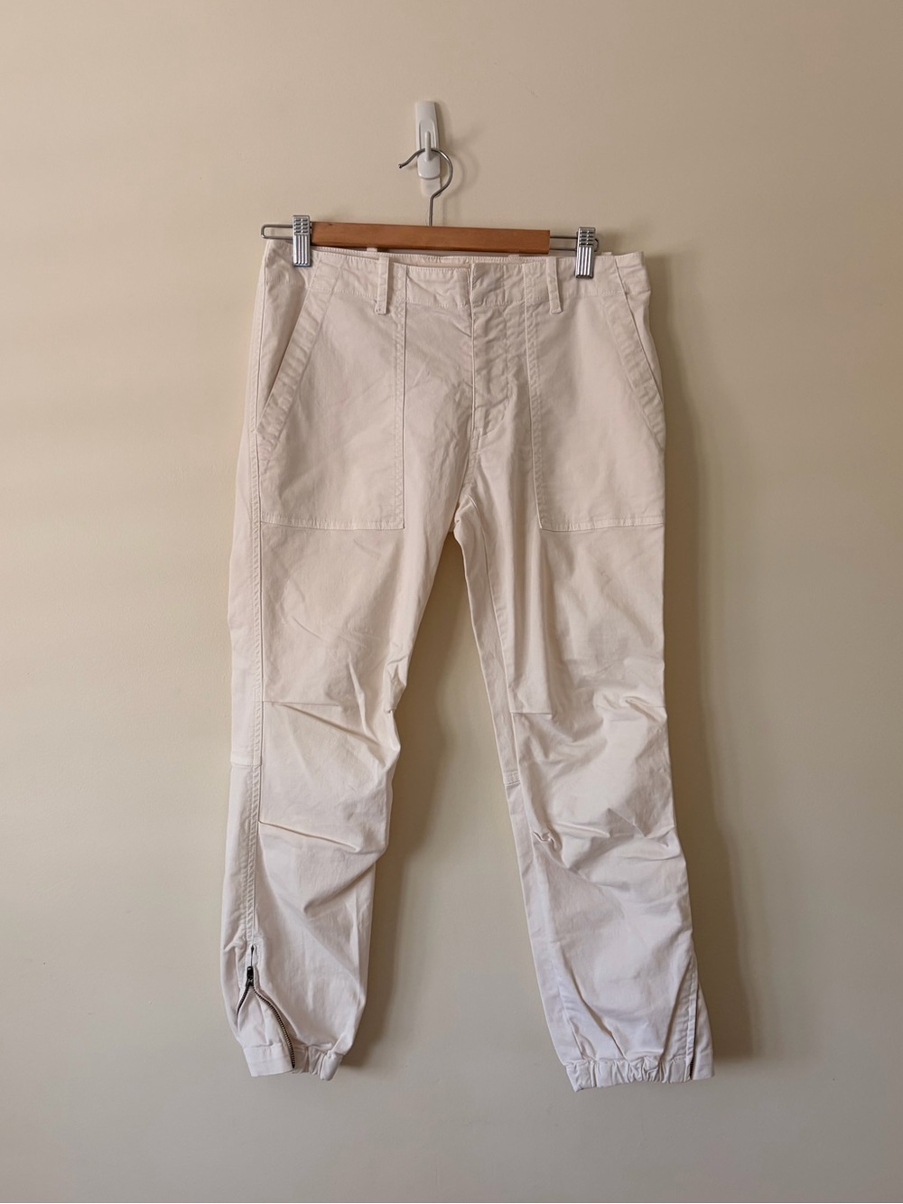 Nili Lotan-White Cargo Drawstring Hem Pants